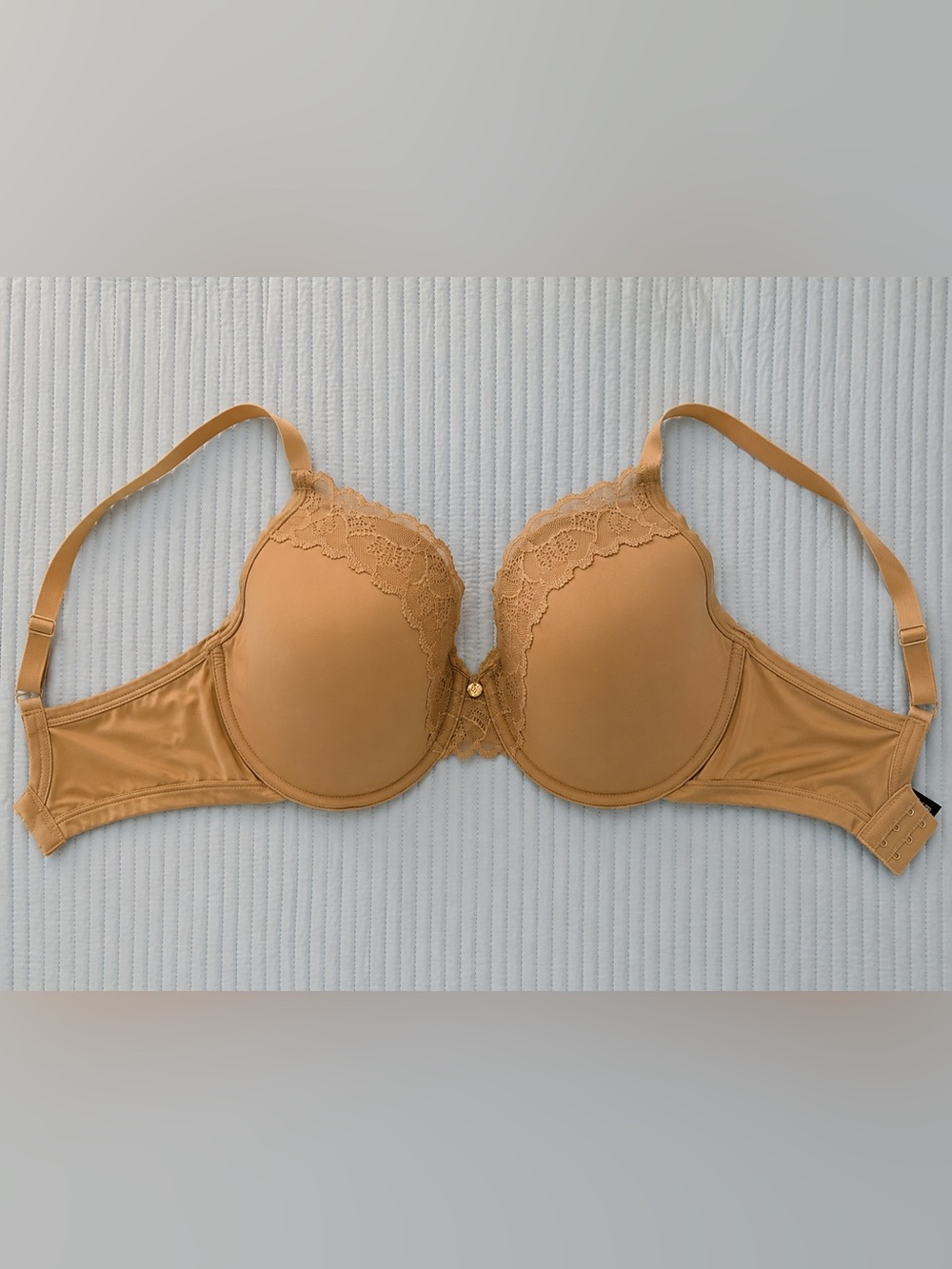 Natori Refined Contour Underwire Bra Nude 34DD Full Coverage Lace Trim EUC - Picture 2 of 10